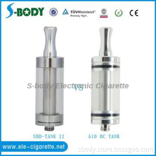 Wholesale e-cig 510 tank S-body tank II dual coils tank 510 dct tank
